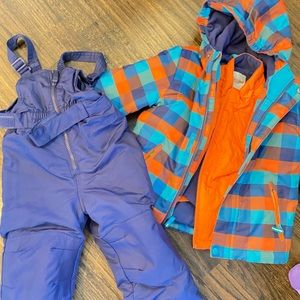 Toddler ski jacket and ski bib